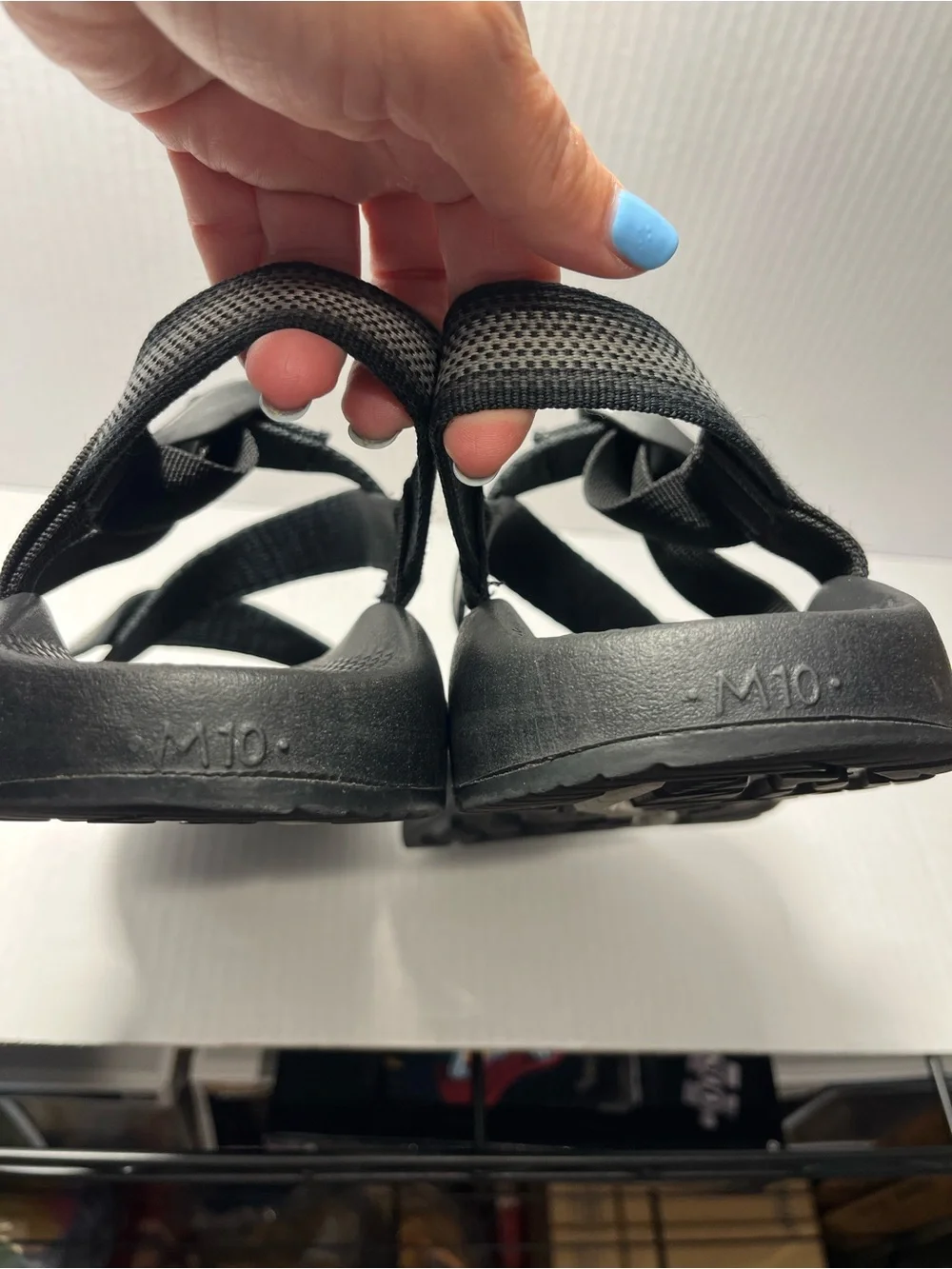 Chaco Men’s Gray and Black Adjustable Outdoor Sandals Sz 10